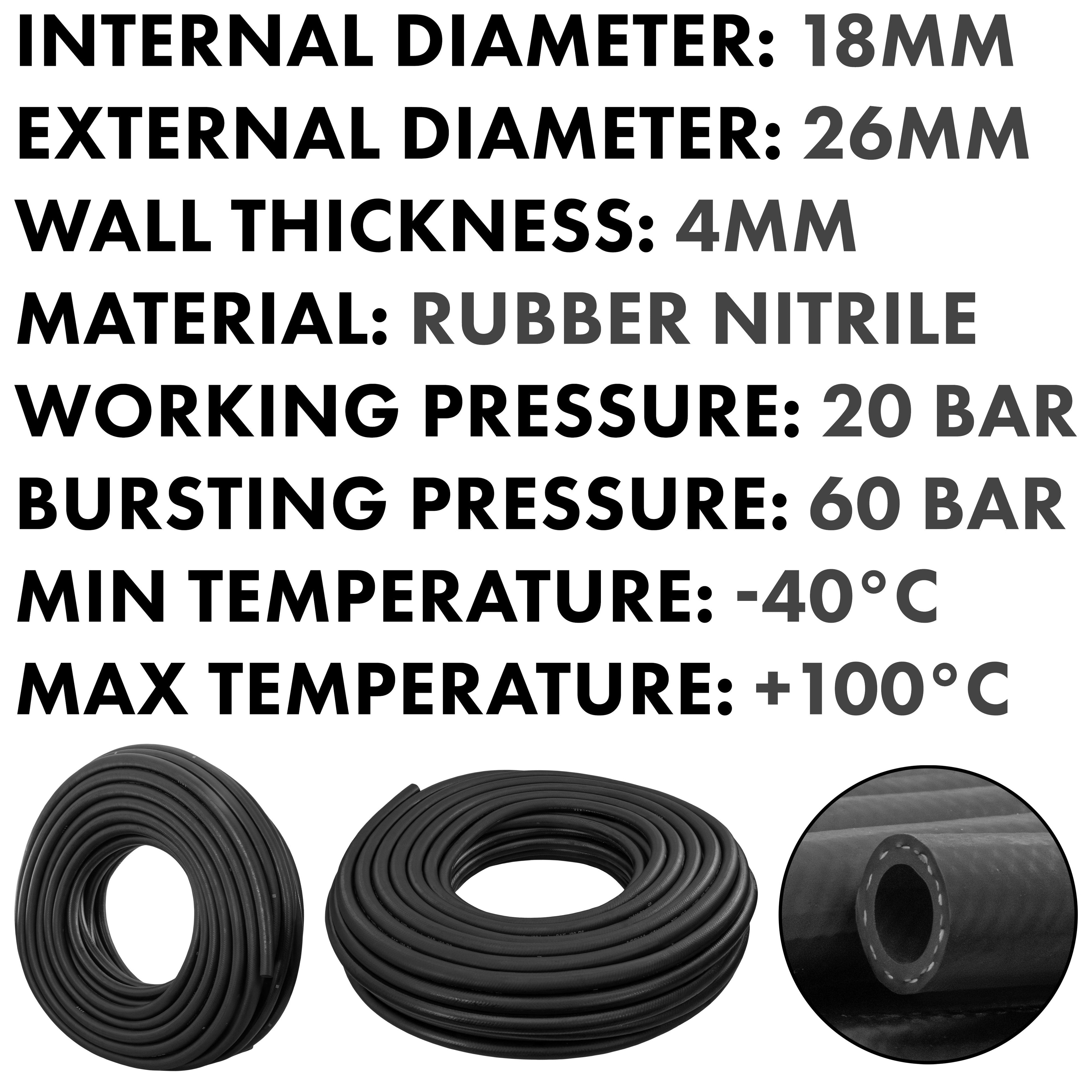 18mm Braided Rubber Fuel Hose, SAE J30 R6