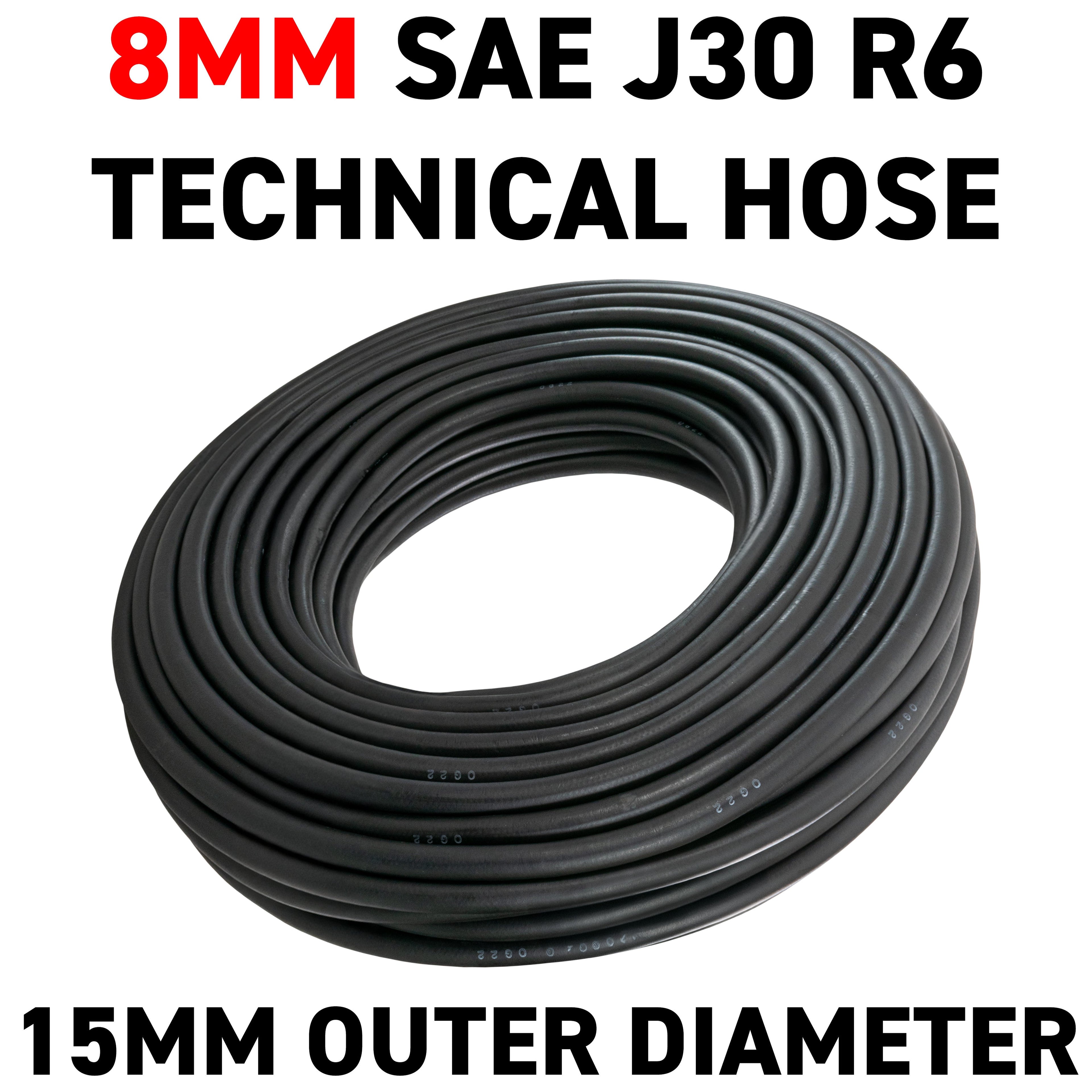 8mm Braided Rubber Fuel Hose, SAE J30 R6
